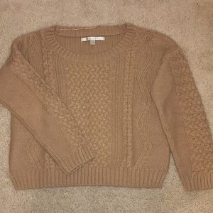 LC Lauren Conrad camel cable knit sweater